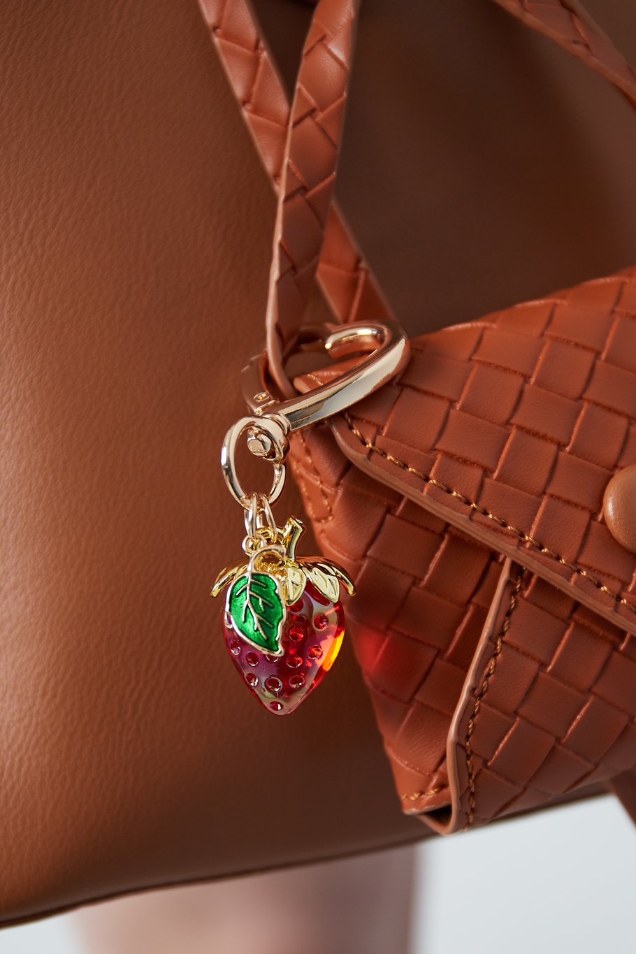 Strawberry bag charm