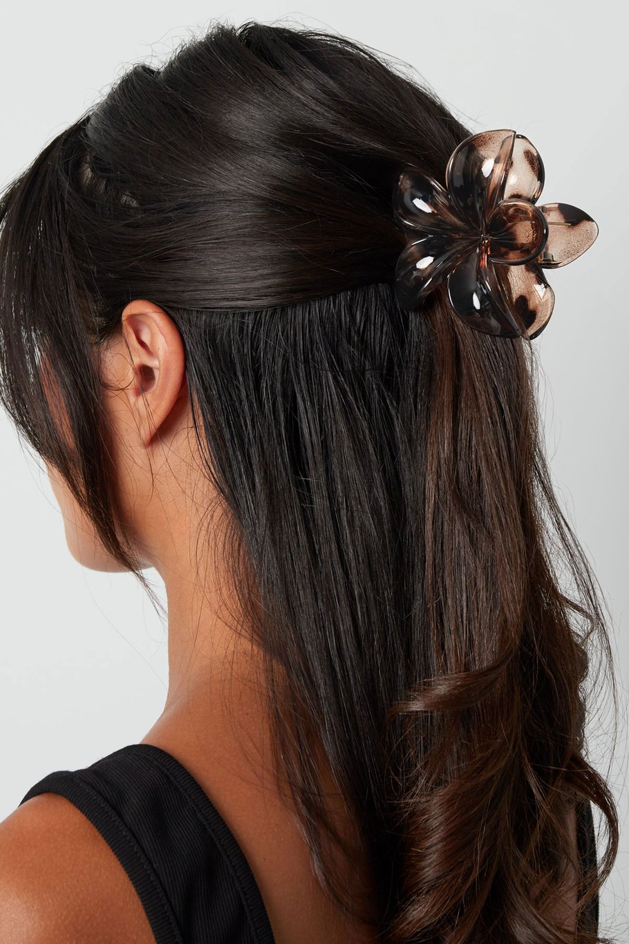 hairclip brown flower
