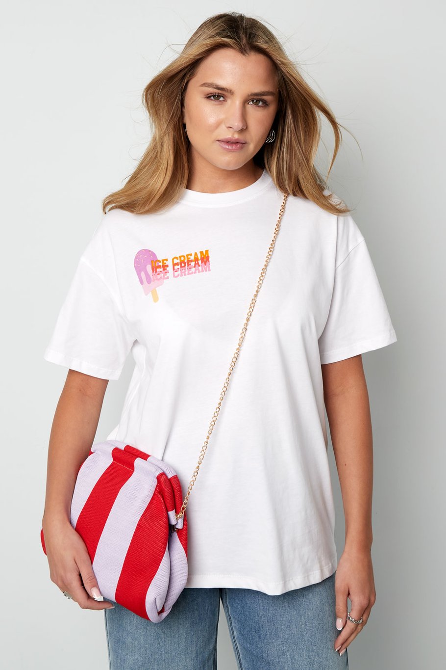 Striped Clutch
