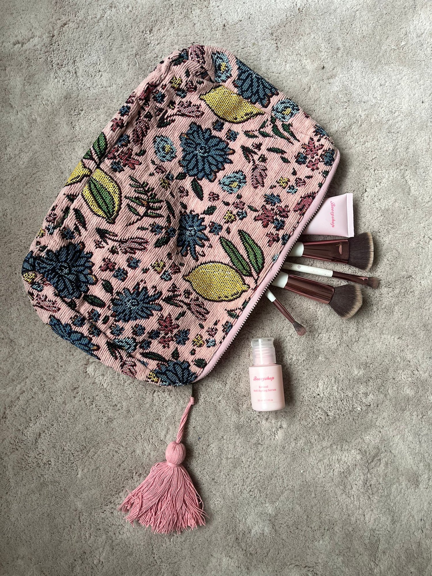 Toilet tas lemons pink