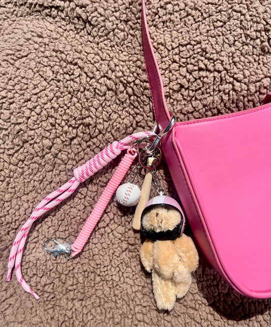 Bag charm teddy roze