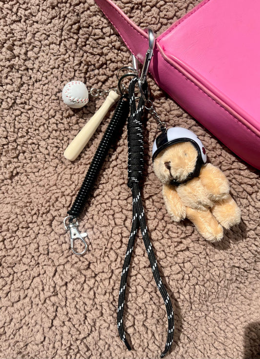 Bag charm teddy zwart