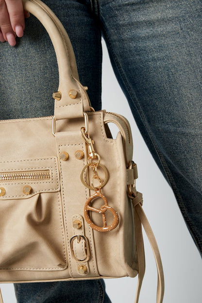 Pretzel bag charm