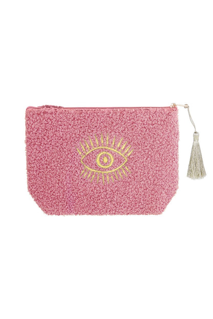 toilet tas teddy roze